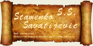 Stamenko Savatijević vizit kartica